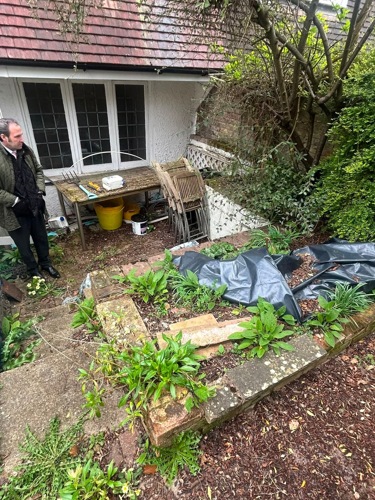 Gardening — before